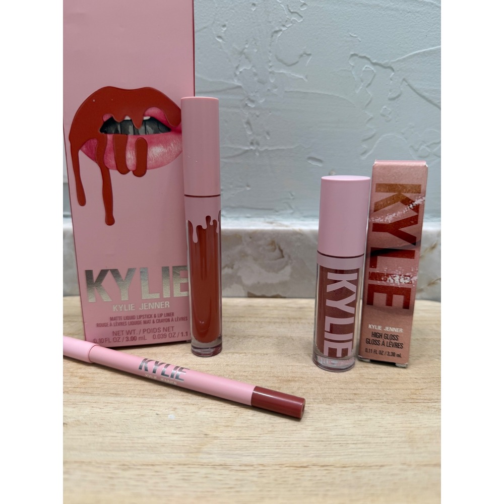 Kylie‎ Jenner Matte Liquid Lipstick Lip Liner Set Autumn Matte 505 Damn Gina 324
